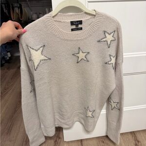 Rails Cream Crewneck Sweater with Star Motif